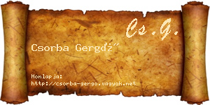 Csorba Gergő névjegykártya